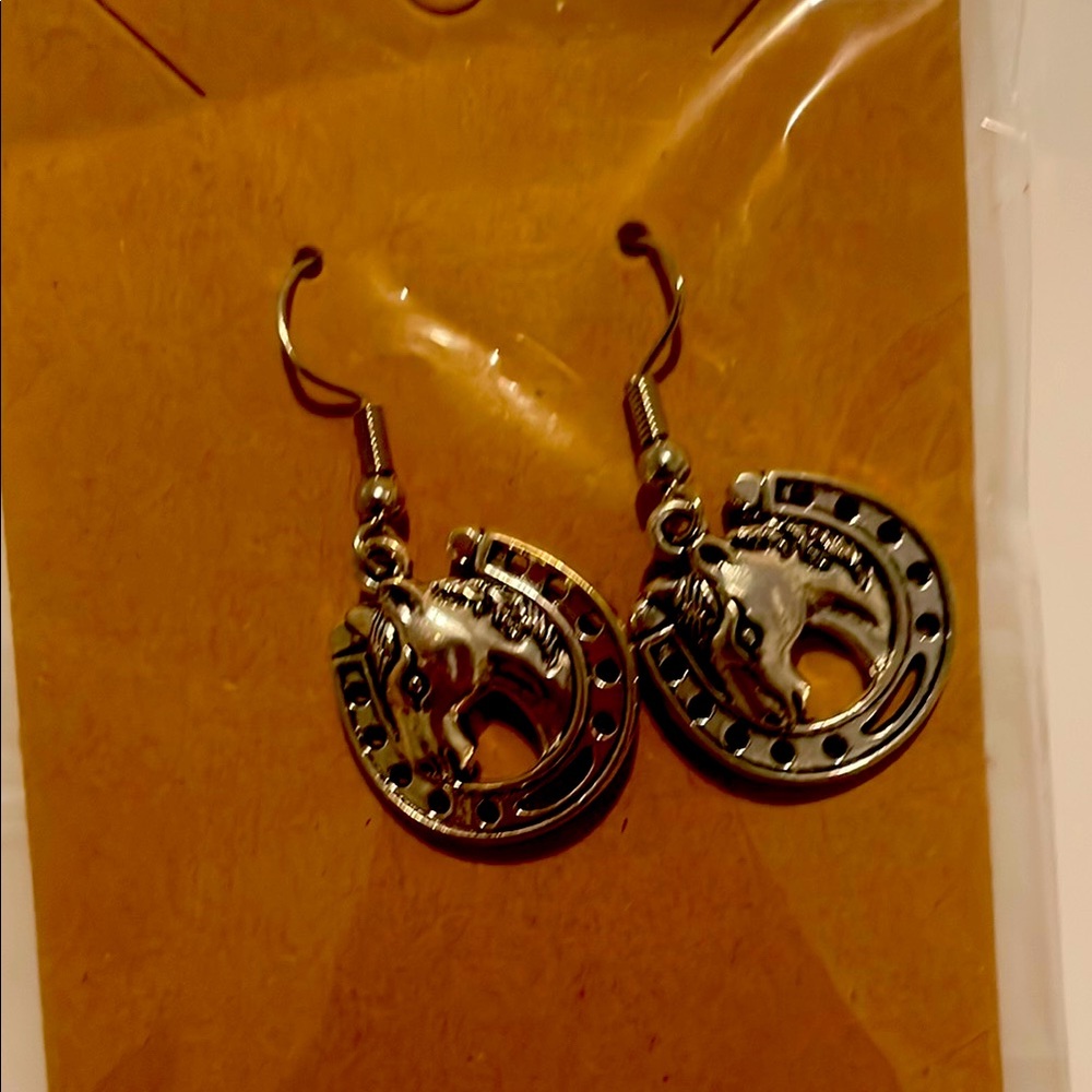 Horse and Horseshoe Earrings